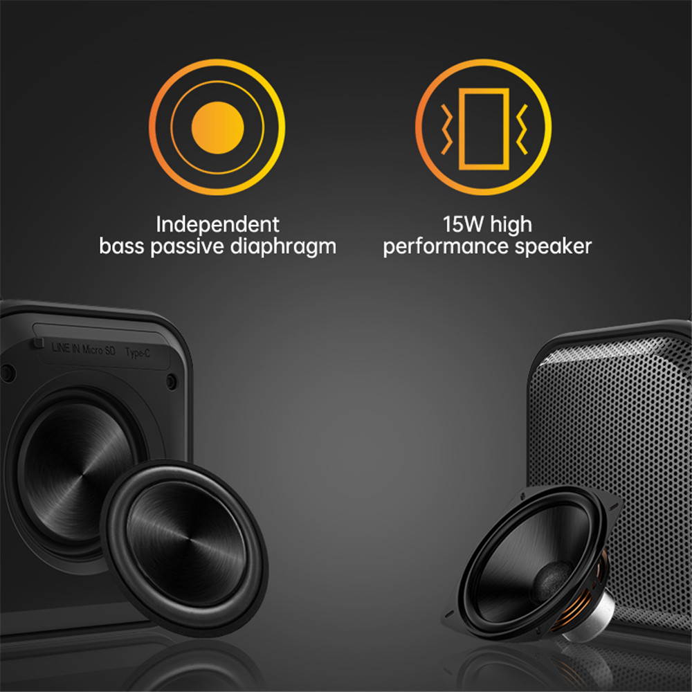 Bluetooth Speaker, Cyboris 15W Stereo 3D Sound Deep Bass Portable Mini Wireless Speakers for Old Man Elder with Rotatable Button/Smart Voice/Mic/TF Card/TWS Function