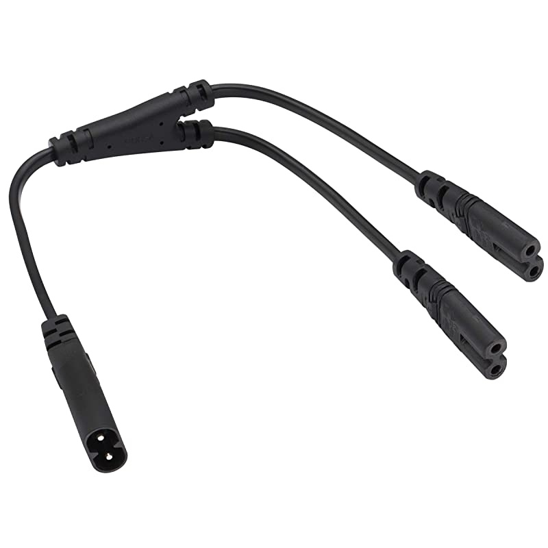 2 Pack IEC 320 C8 to Dual C7 Y Splitter Power AC Adapter Cable10A 125V Figure 8 Male to Double Female IEC C7 to C8 AC Converter Polarized Cable for LED TV etc 03m1ft C8 to 2C7
