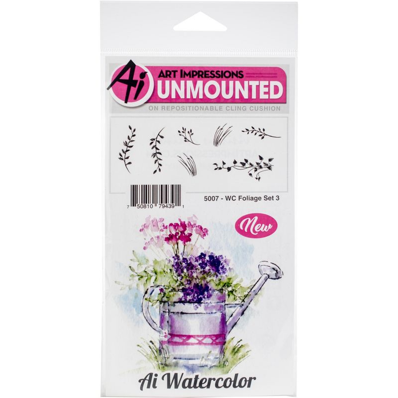 Art Impressions Watercolor Cling Rubber Stamps -Foliage Set 3