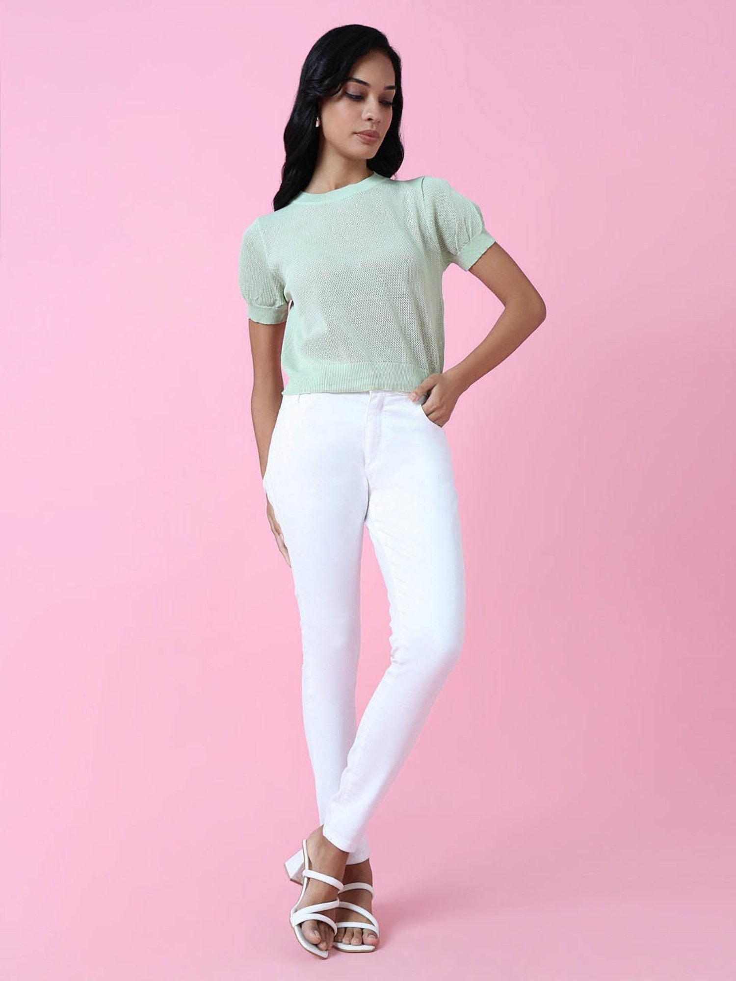 SHOWOFF Green Self Design Top