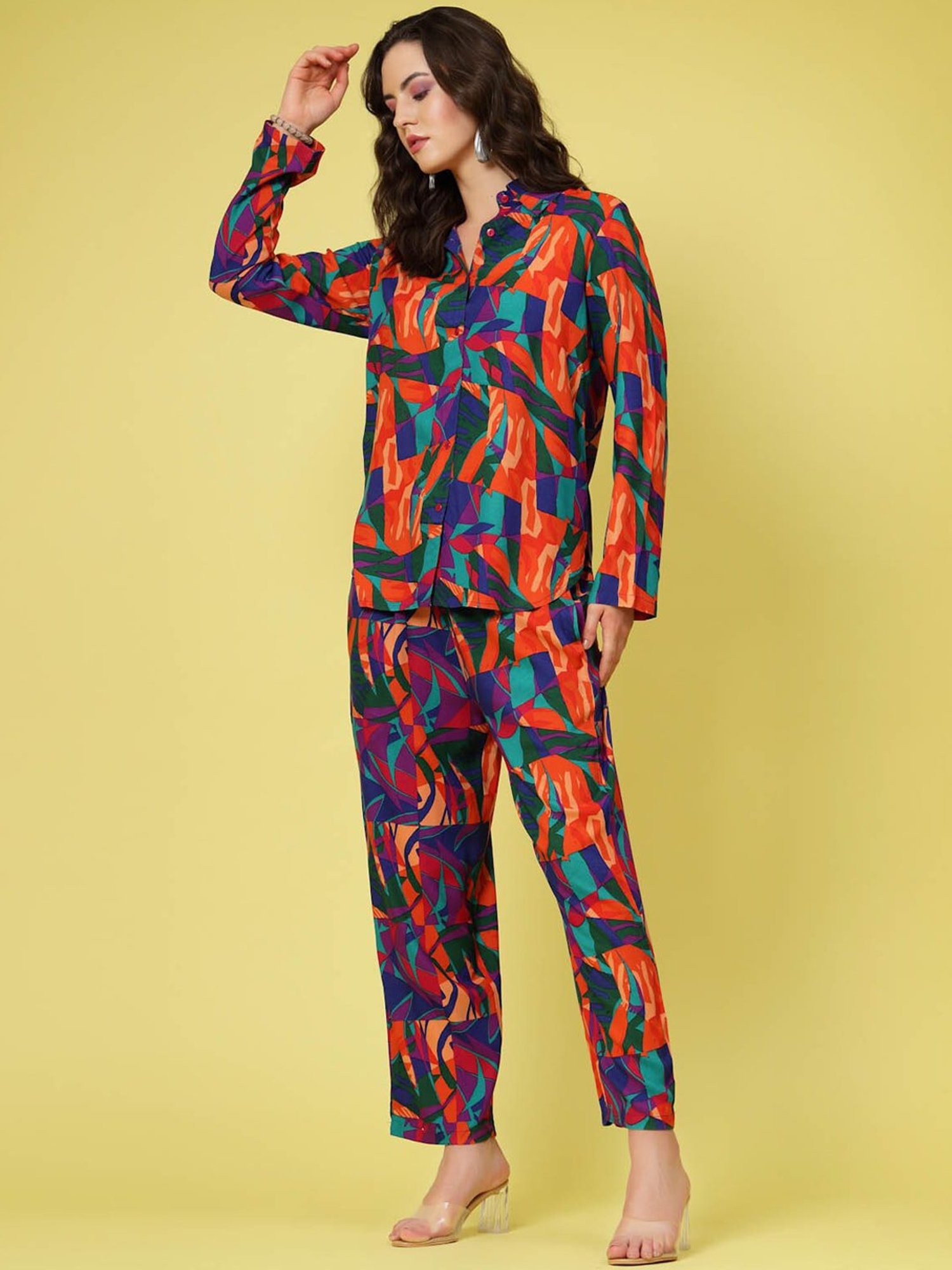 Melon by PlusS Multicolor Printed Shirt With Trousers