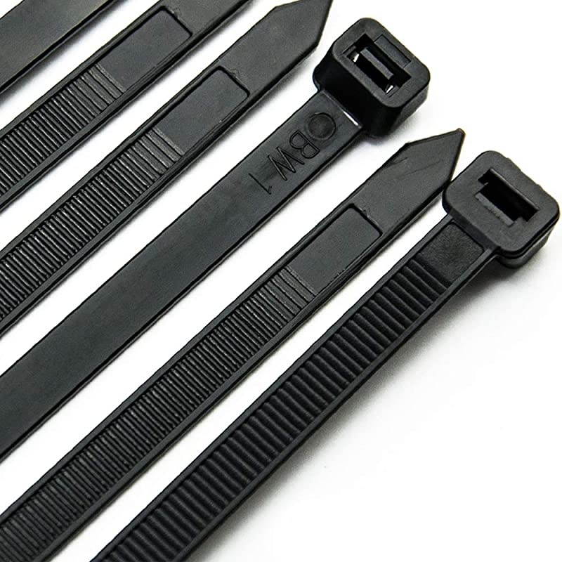 Zip Ties Heavy Duty 12 Inch Ultra Strong Plastic Wire Ties with 120 Pounds Tensile Strength 100 Pieces Nylon Tie Wraps with 03 Inch Width in Black White Indoor and Outdoor UV Resistant