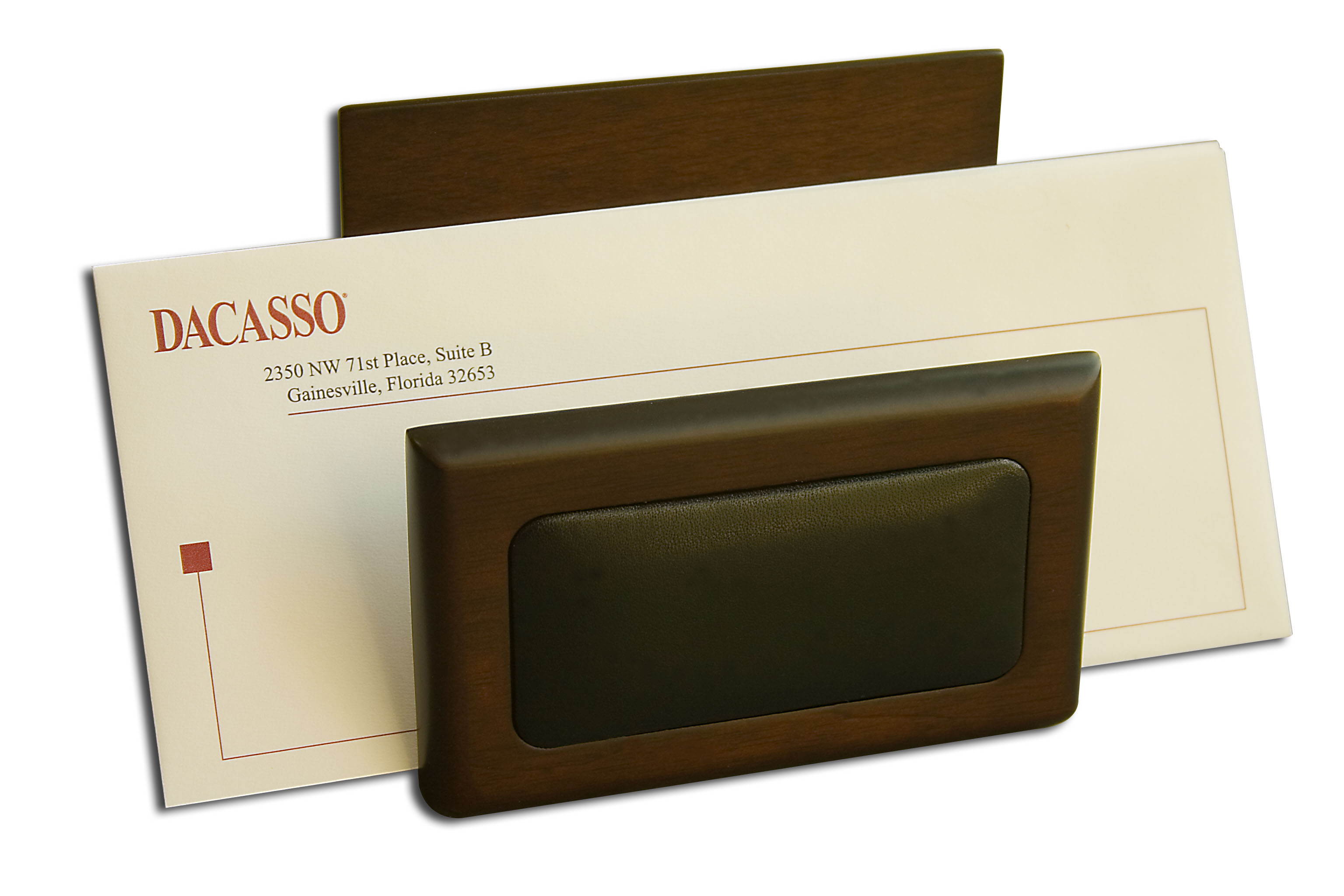 A8408 Letter Holder Walnut & Hand-tucked Genuine Top-grain Leather