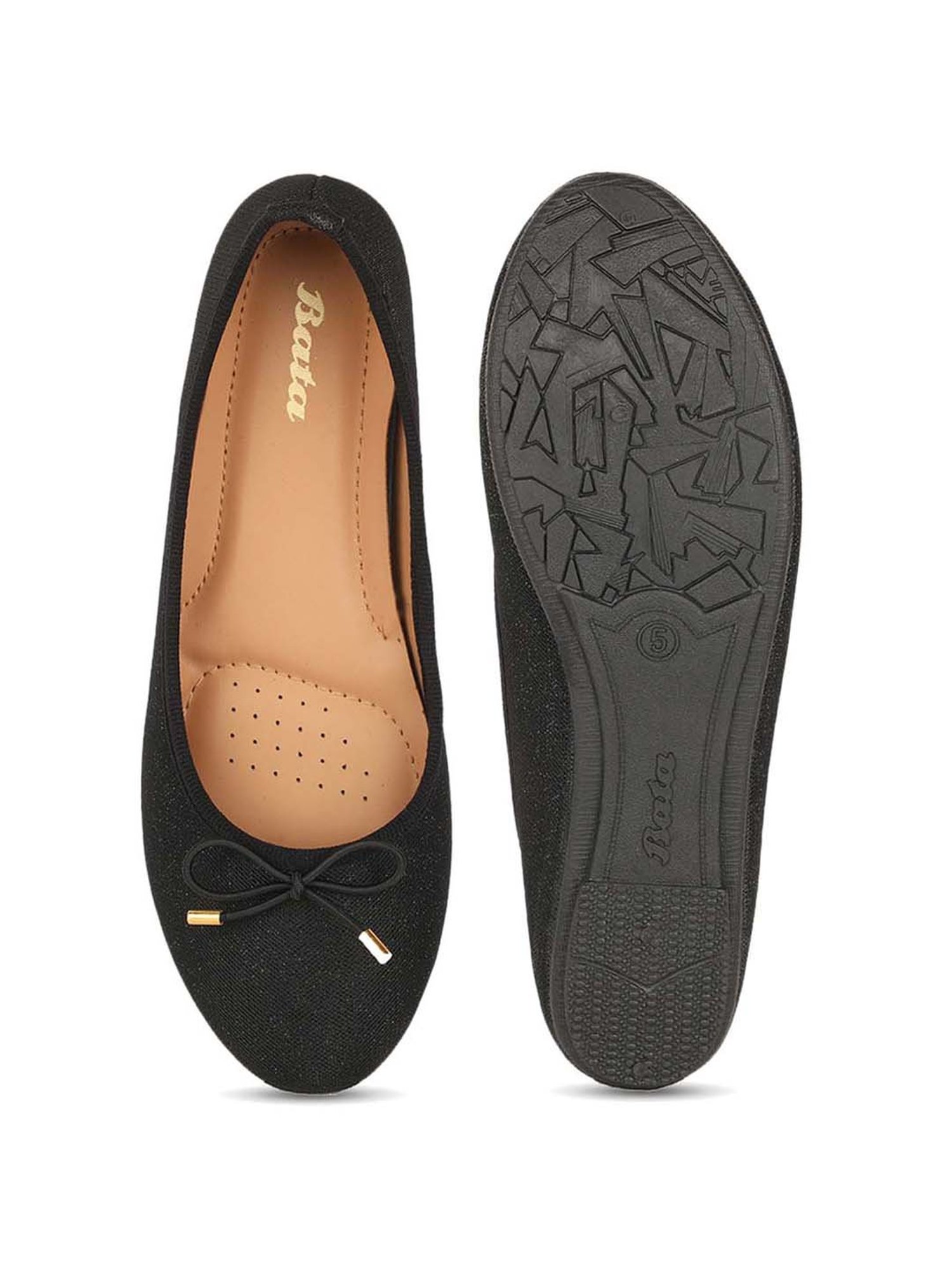 Bata Women's Jade Black Flat Ballets