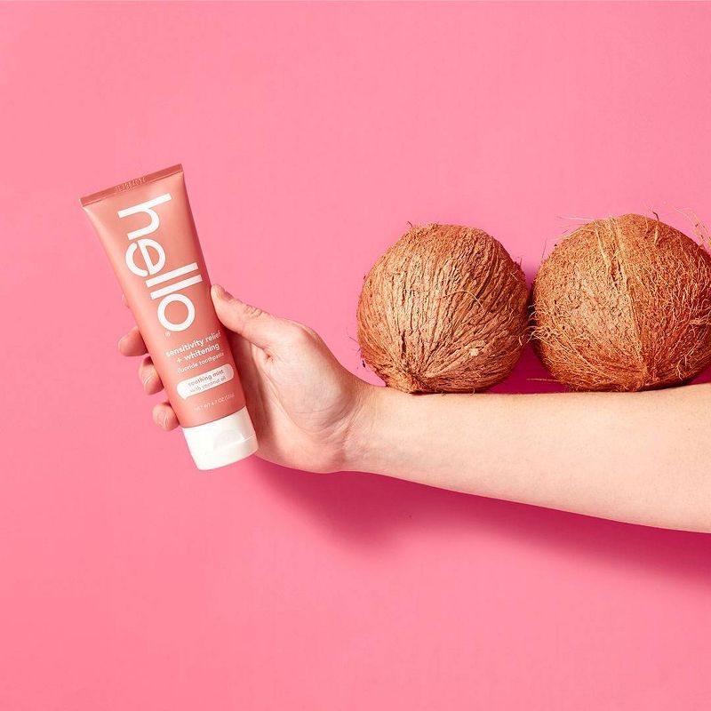 hello Sensitivity Relief + Whitening Fluoride Toothpaste - Soothing Mint Vegan & SLS Free - 4.7oz