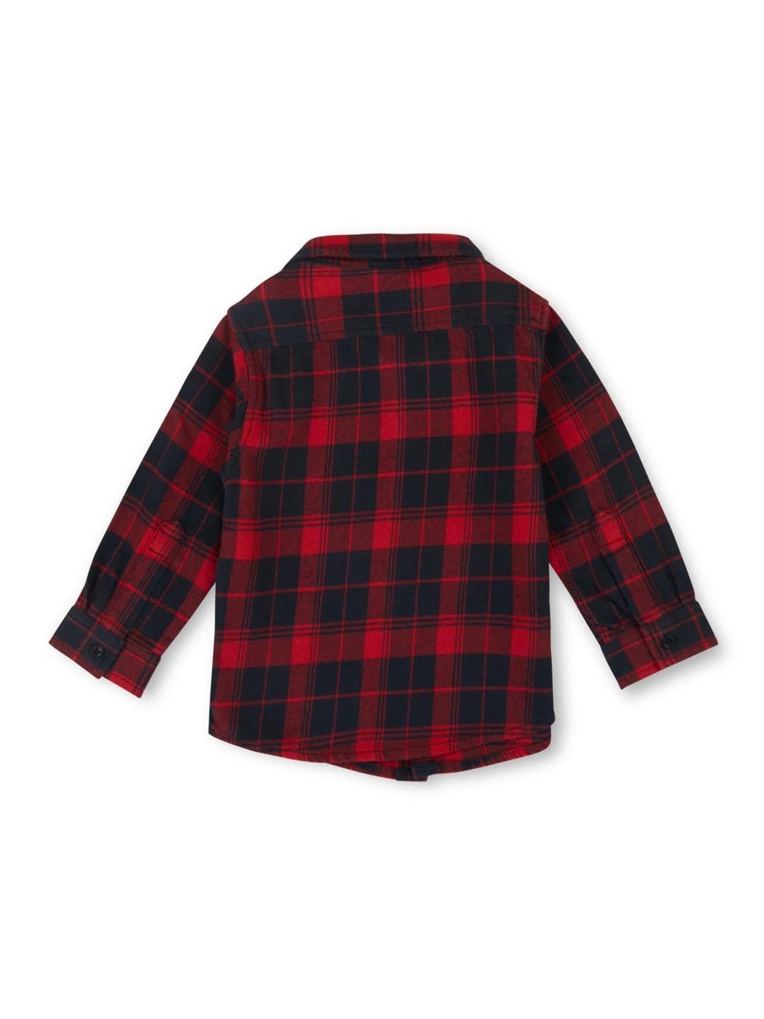 GJ baby Kids Red & Navy Cotton Chequered Full Sleeves Shirt