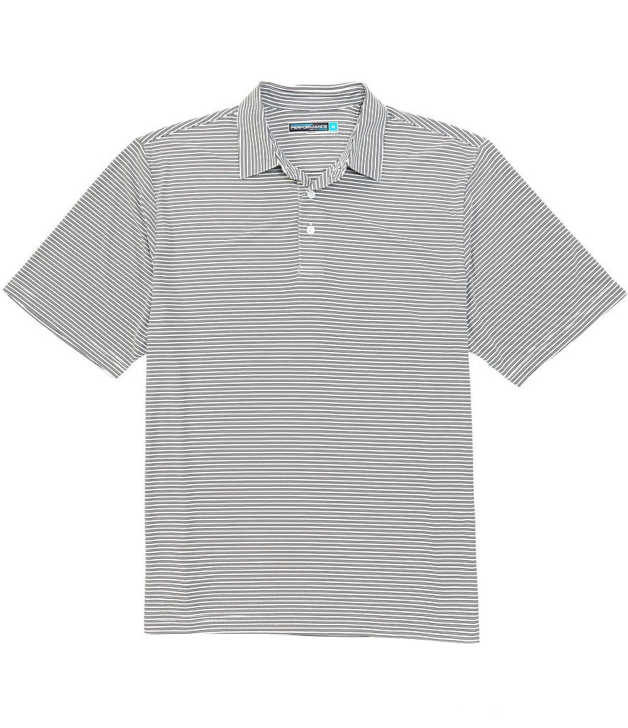 Roundtree & Yorke Performance Short-Sleeve Mini-Striped Polo