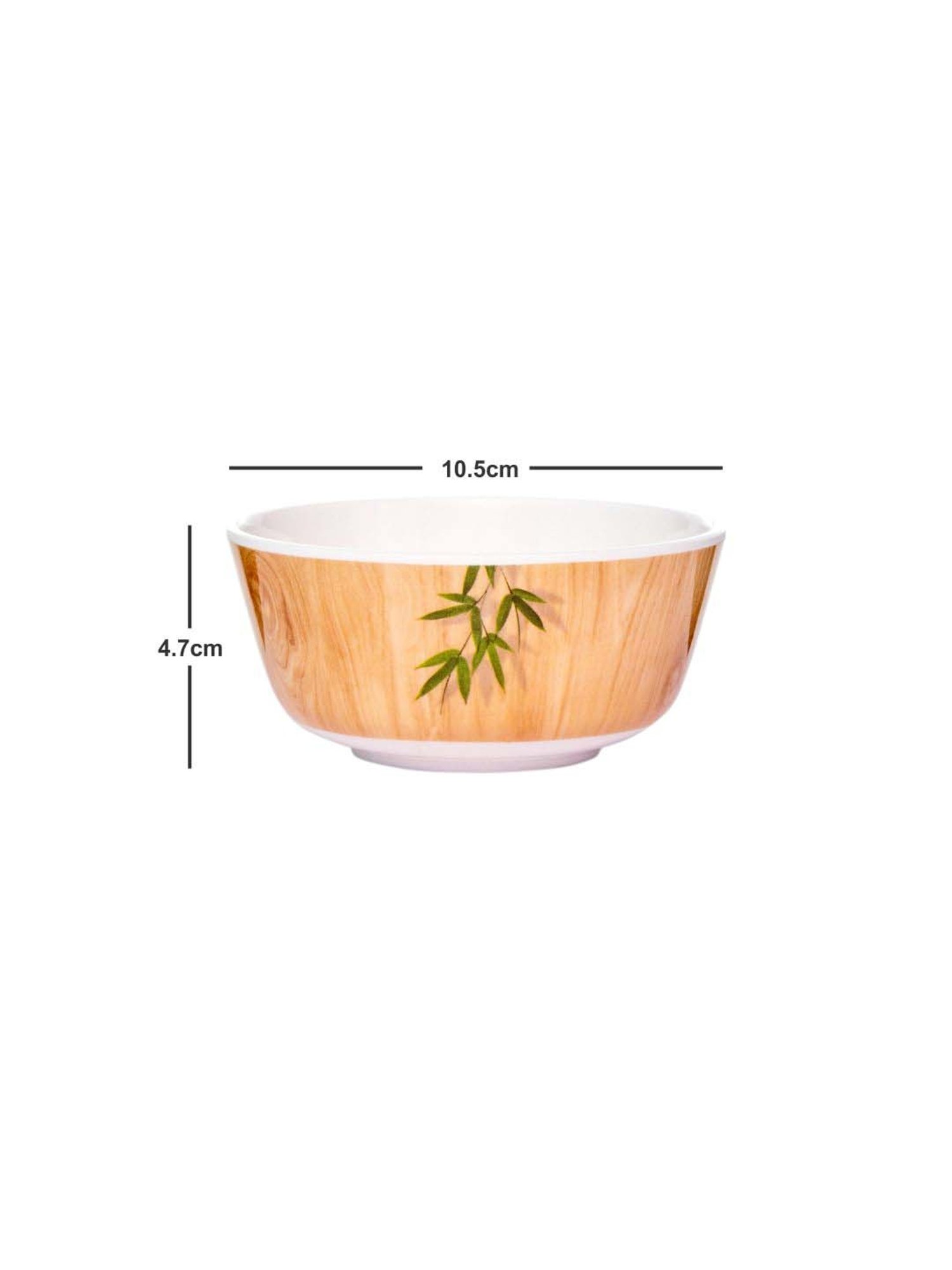 Servewell Bamboo Delite Melamine 10.5 cm Veg Bowl (0.24 L) - Set of 6