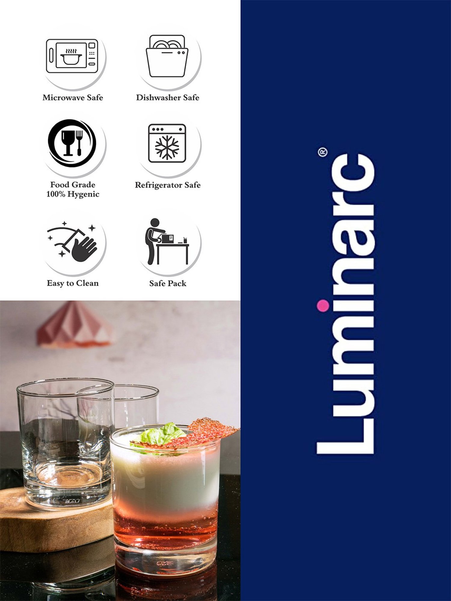 Luminarc Transparent Glass Everyday Glasses - Set of 6 (300ml)