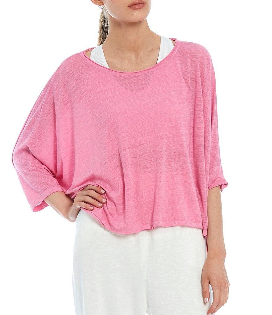 Free People FP Movement Burn Baby Burn Cotton Blend 3/4 Sleeve Soft Tee