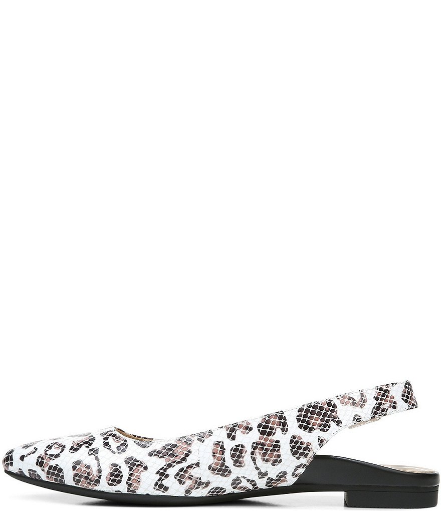 Vionic Jade Snake Embossed Leather Leopard Print Slingback Flats