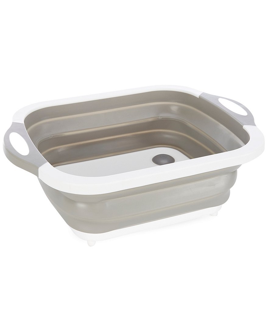 Southern Living Kitchen Solution Collection Collapsible Cutting Board and Sink Washing Tub