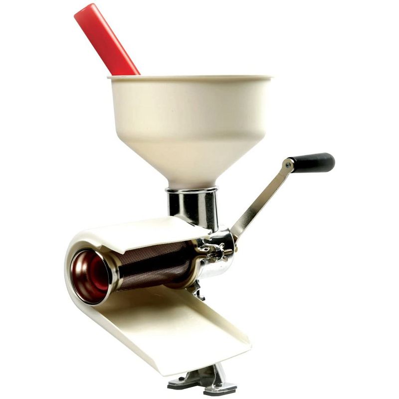 Norpro Stainless Steel Chinois Fine Mesh Soup Sauce Strainer Juicer with Stand and Rubberwood Pestle, Silver