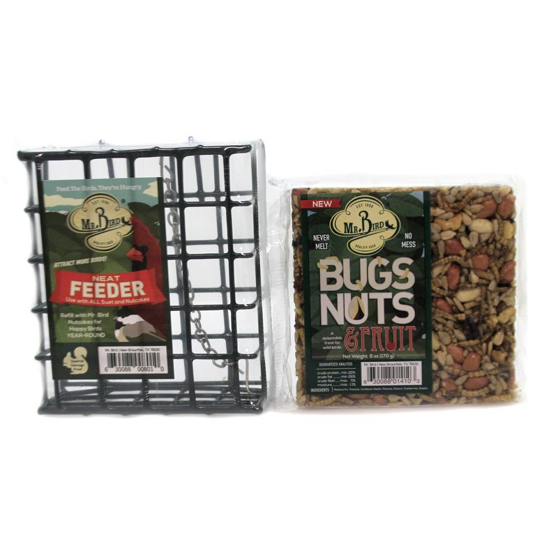 Home & Garden 5.0" Small Cakes & Cage Starter S/3. No Mess Bugs Nuts Fruit Bird Mr Bird  -  Bird And Wildlife Food
