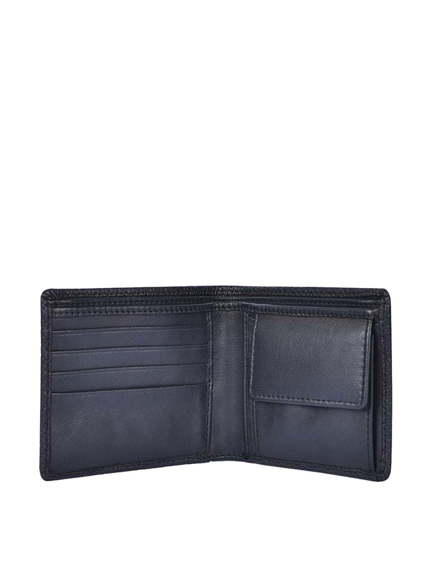 BELWABA Navy Casual Leather Bi-Fold Wallet for Men