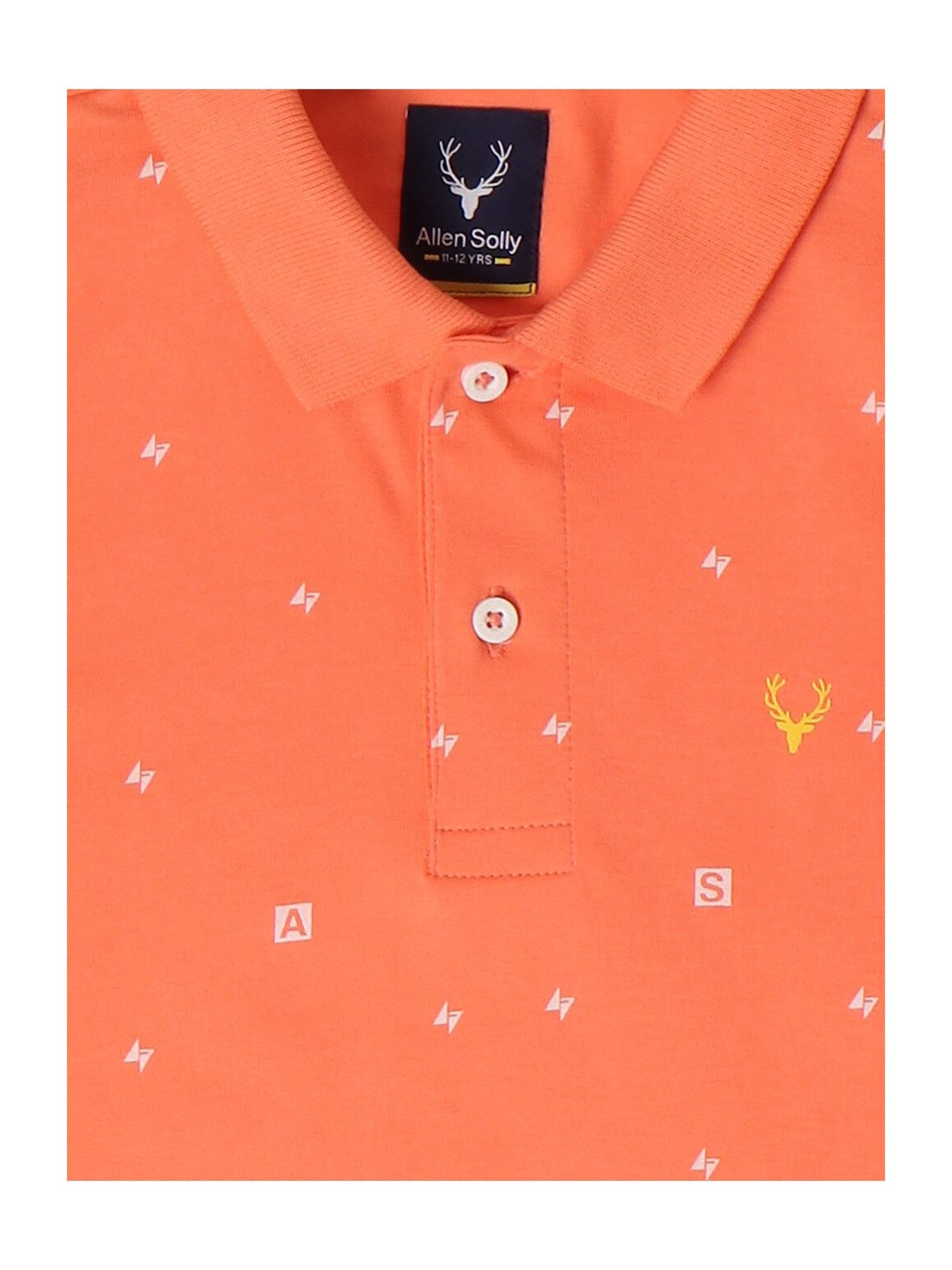 Allen Solly Junior Yellow Logo Print Polo T-Shirt