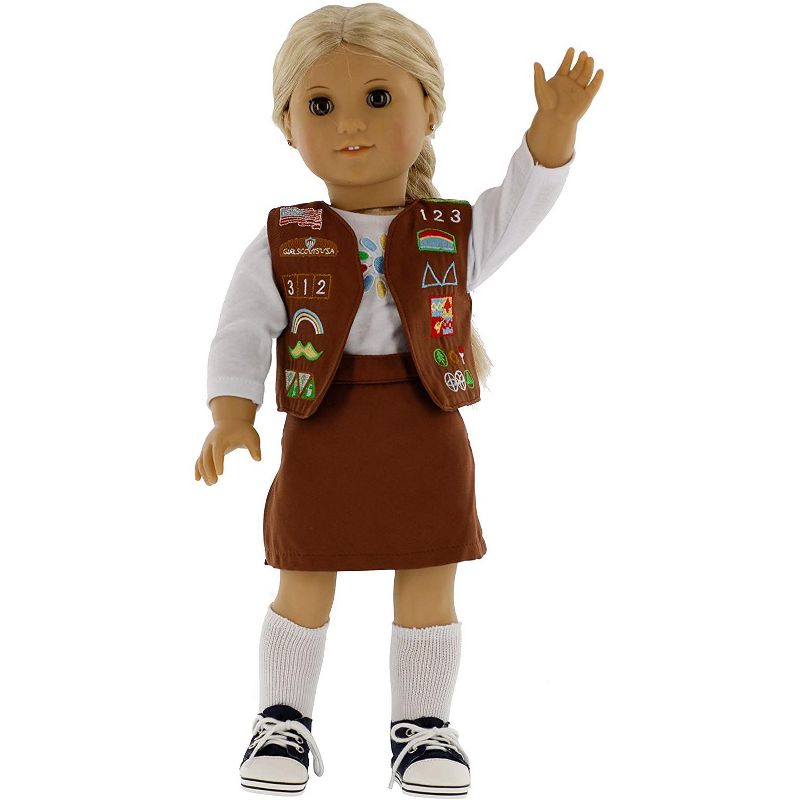 Dress Along Dolly Brownie Girl Scout Outfit for American Girl Doll