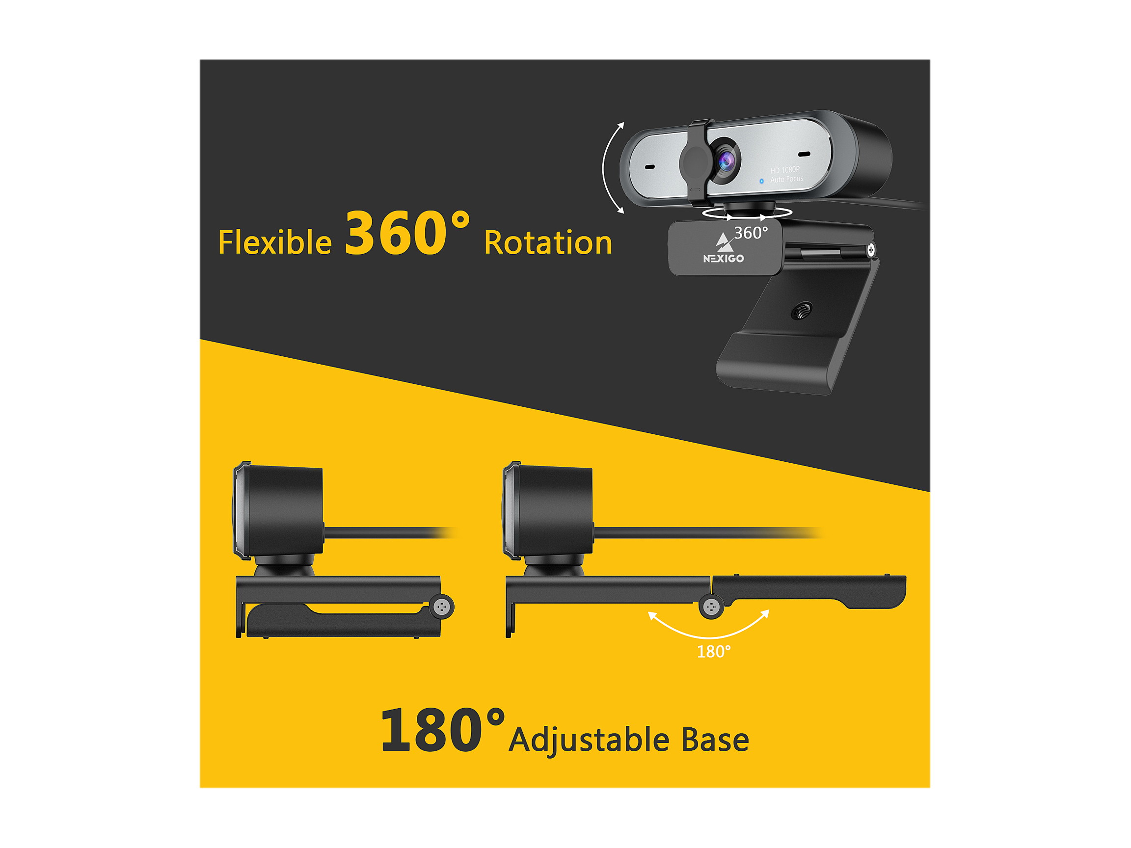 NexiGo N660P Pro FHD USB Computer Web Camera, for OBS Gaming Zoom Meeting Skype FaceTime Teams