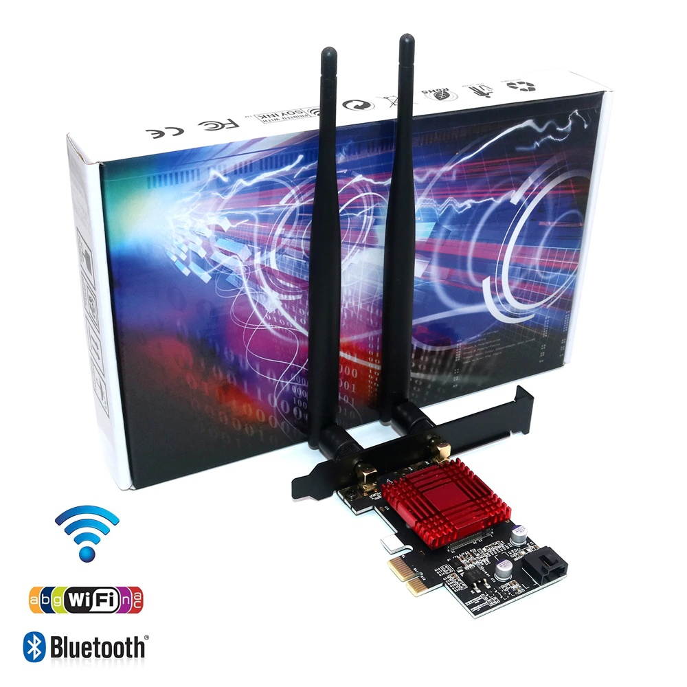PCIE M.2 Wifi Adapter Network Card 5 ghz 5g 5ghz Wireless PCI Express Wifi Bluetooth Adapter AC 9260 M2 Wifi Card Antenna for PC