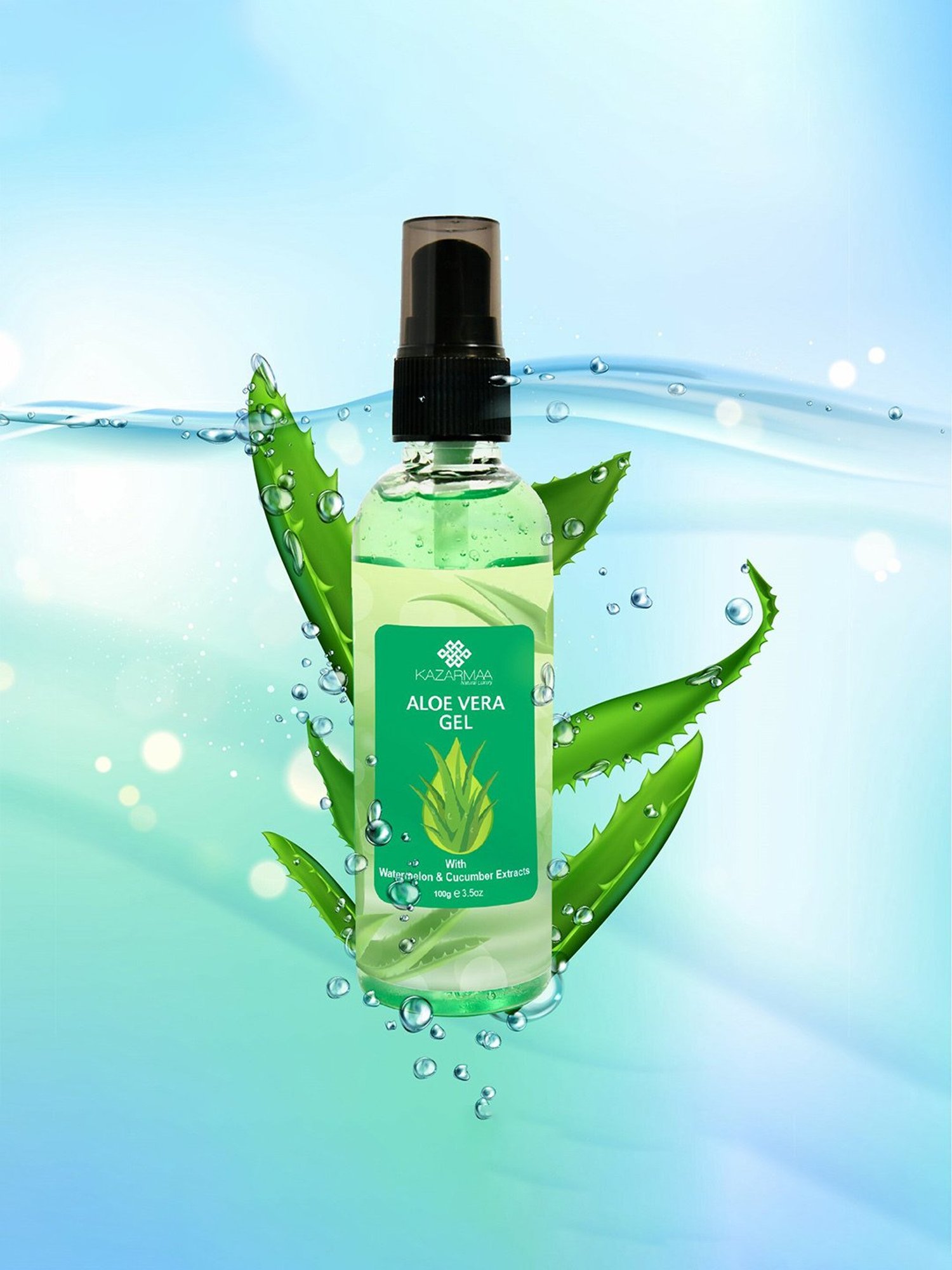 Kazarmaa Aloe Vera Gel with Watermelon & Cucumber Extracts - 100 gm