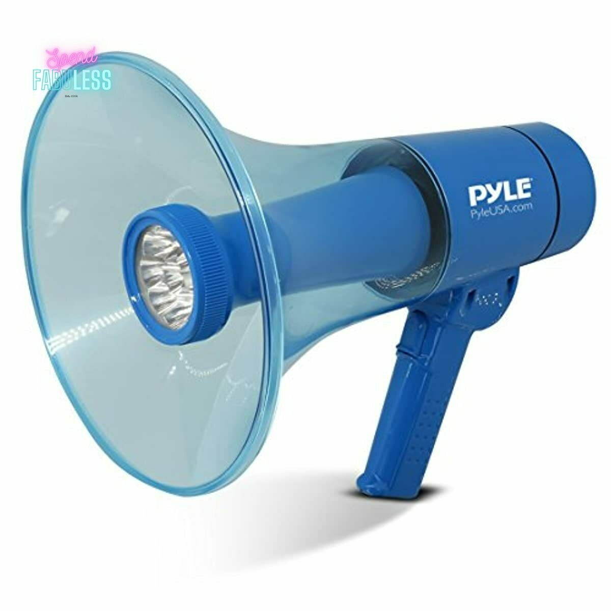 Pyle PMP66WLT Megaphone - PA Bullhorn Speaker with Siren Alarm