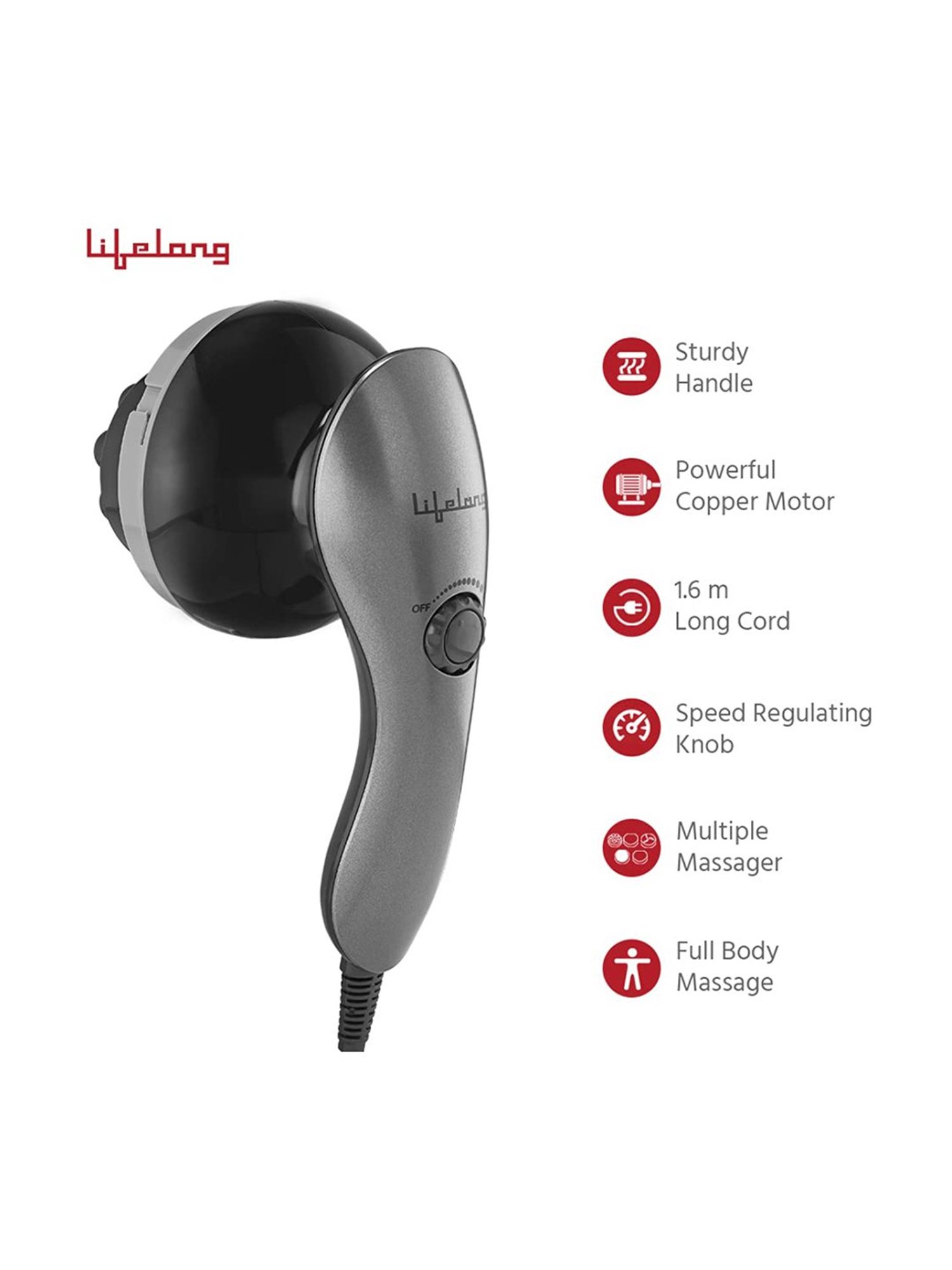 Lifelong LLM171 Electric Full Body Massager (Grey)