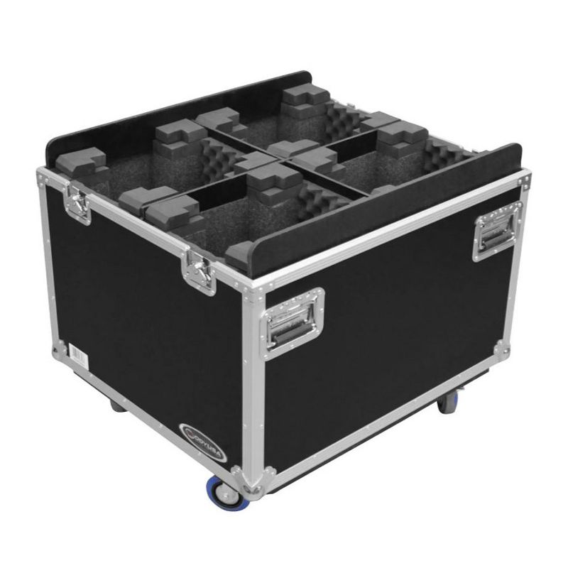 Odyssey FZCHINT350X4W Foam Interior Quad Chauvet Intimidator Beam Moving Head Light Case with Wheels and Brakes