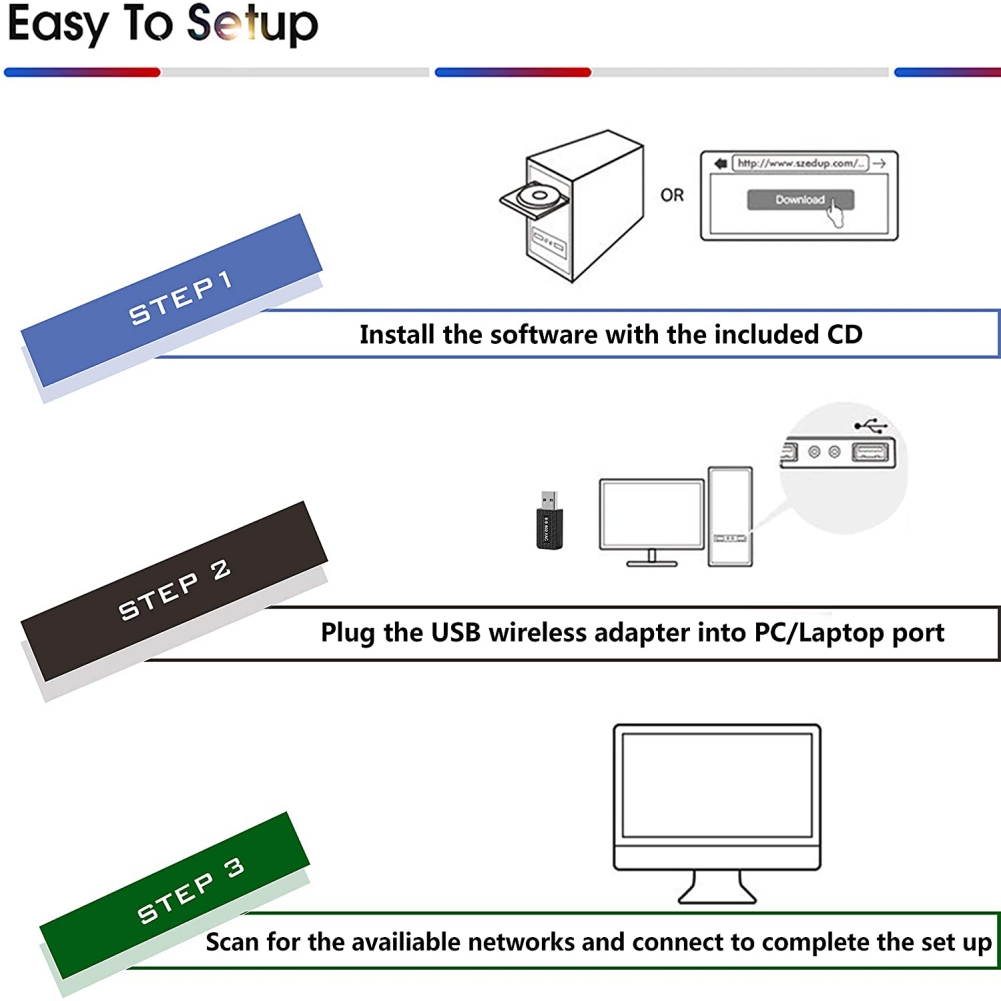 USB3.0 WiFi Adapter, 1300mbps Wireless Network Adapter WiFi Dongle, Dual Band For Mac OS 10.9-10.15 For Windows XP/7/8/8.1/10