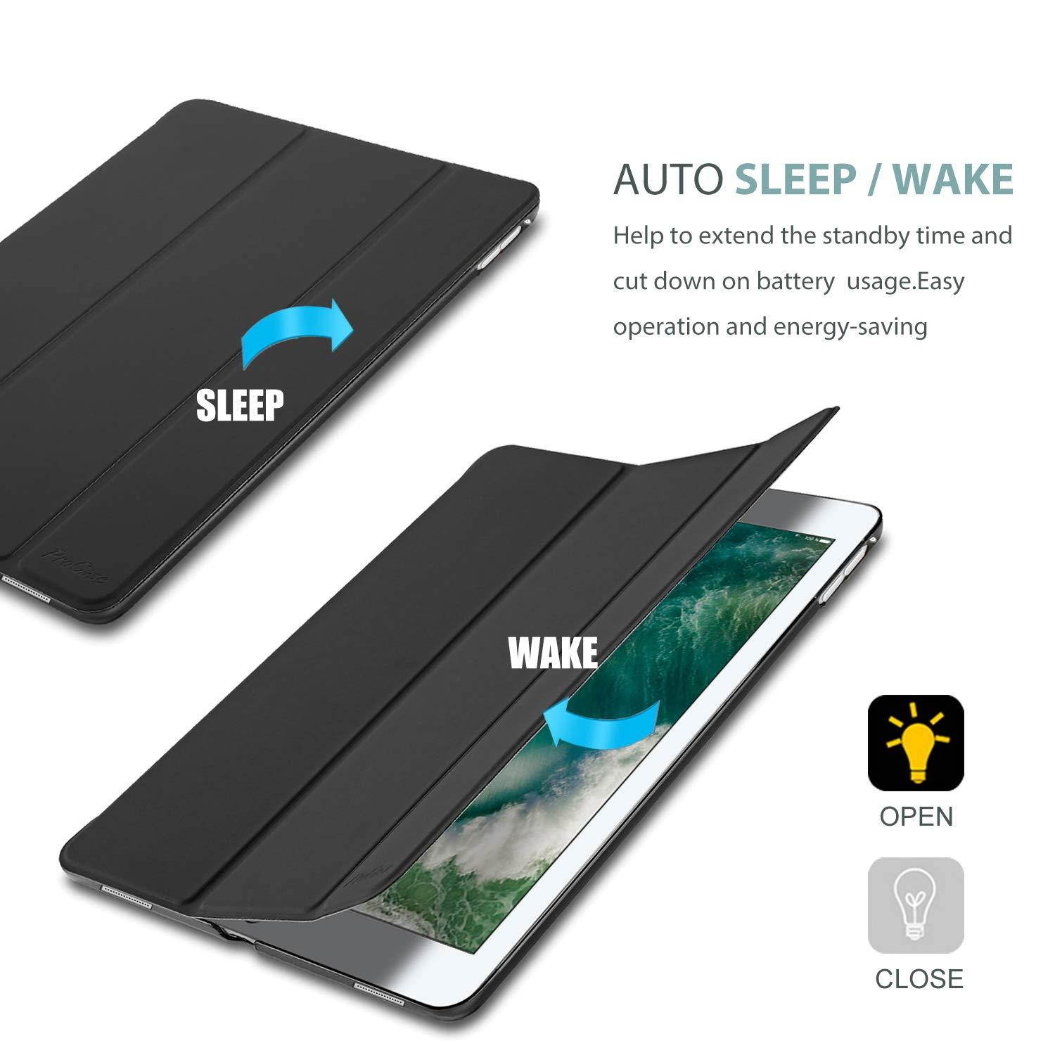 ProCase iPad Pro 12.9 2017/2015 Case (Old Model, 1st & 2nd Gen), Ultra Slim Lightweight Stand Smart Case Shell with Translucent Frosted Back Cover for Apple iPad Pro 12.9 Inch &ndash;Black