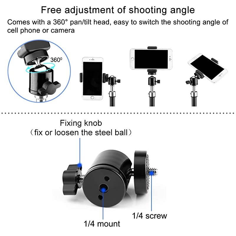 Tripod Tall, Extend to 82 Inch Tripod with Cell Holder, Tall Tripod for Cell s, Lightweight DSLRs, Digital Cameras and Action Cameras for Taking Photos and YouTube Videos (82")