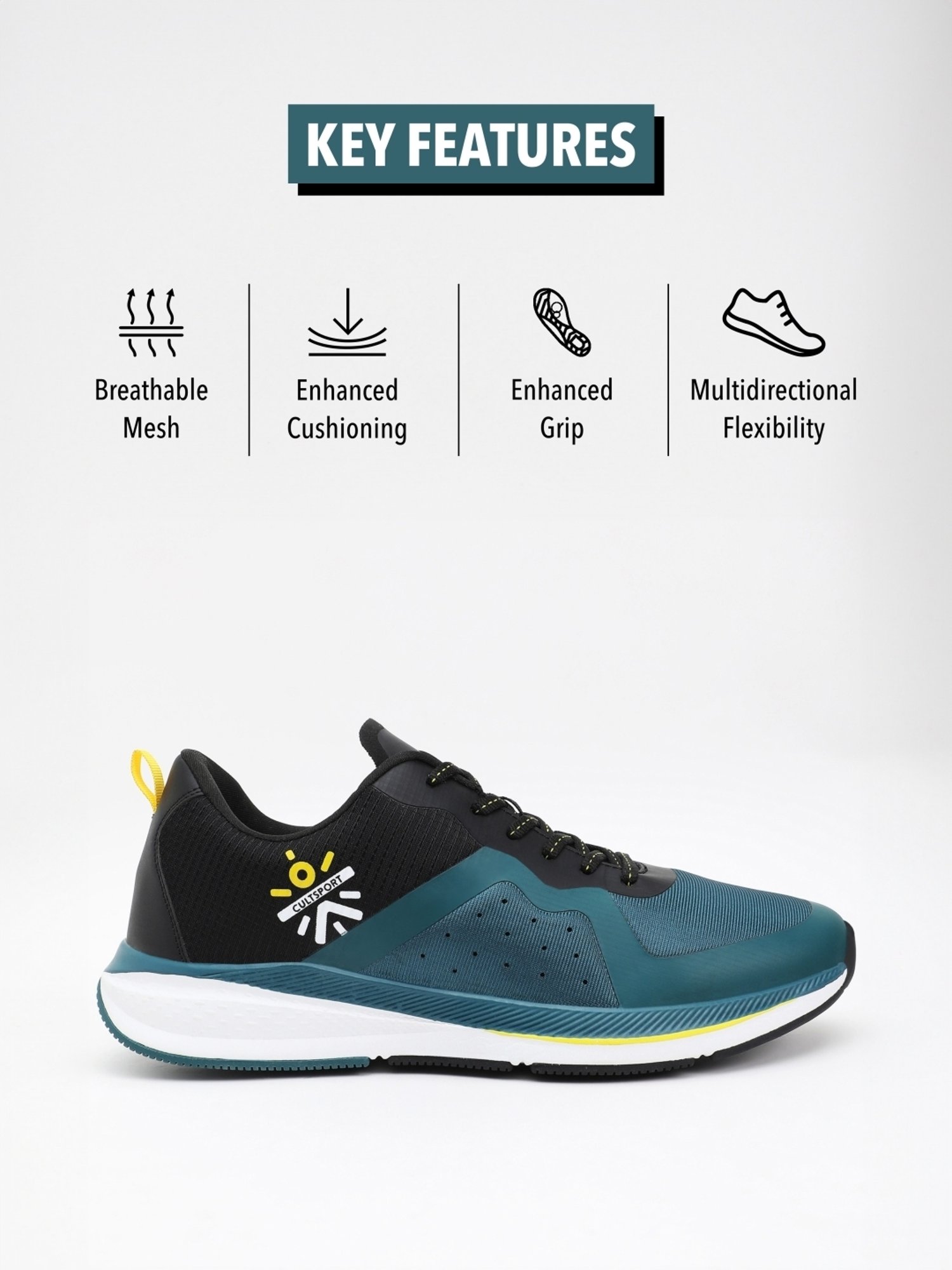 Cultsport Men's Speedster Teal Blue Running Shoes