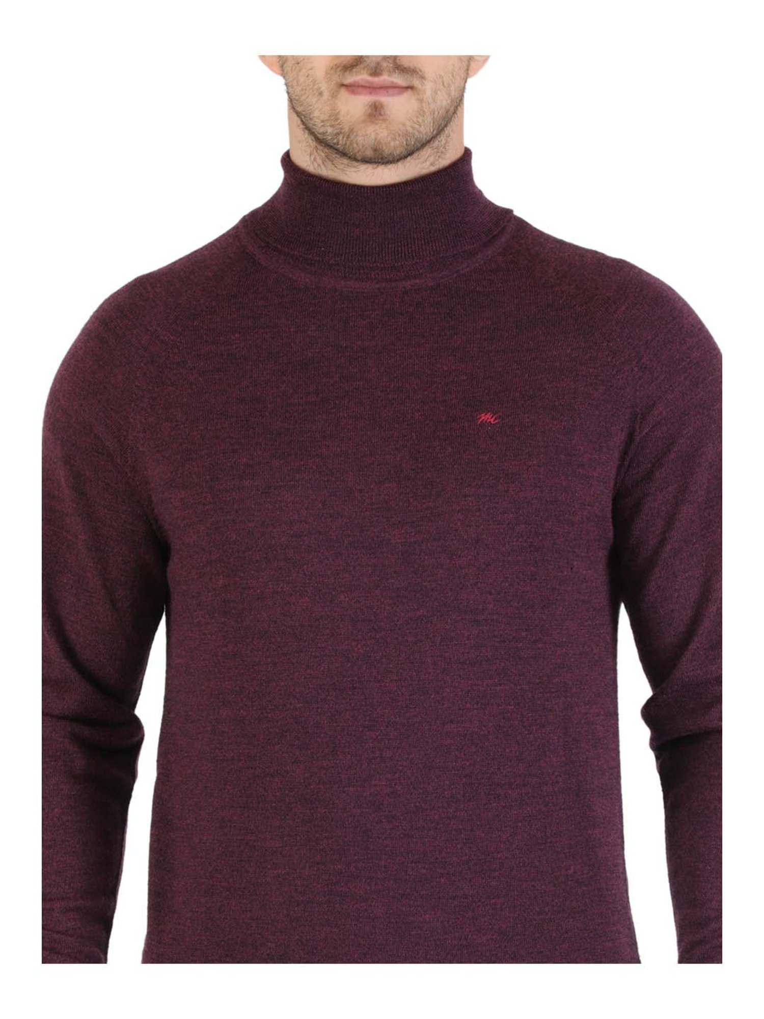 Duke Wine Self Striped Sweater