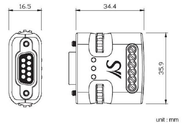 SystemBase - Industrial Grade Surge protector, RS232 signal lines to protect the equipment, DB9 Female Connector, Terminal block, mini size (SP-1010DIT/232)