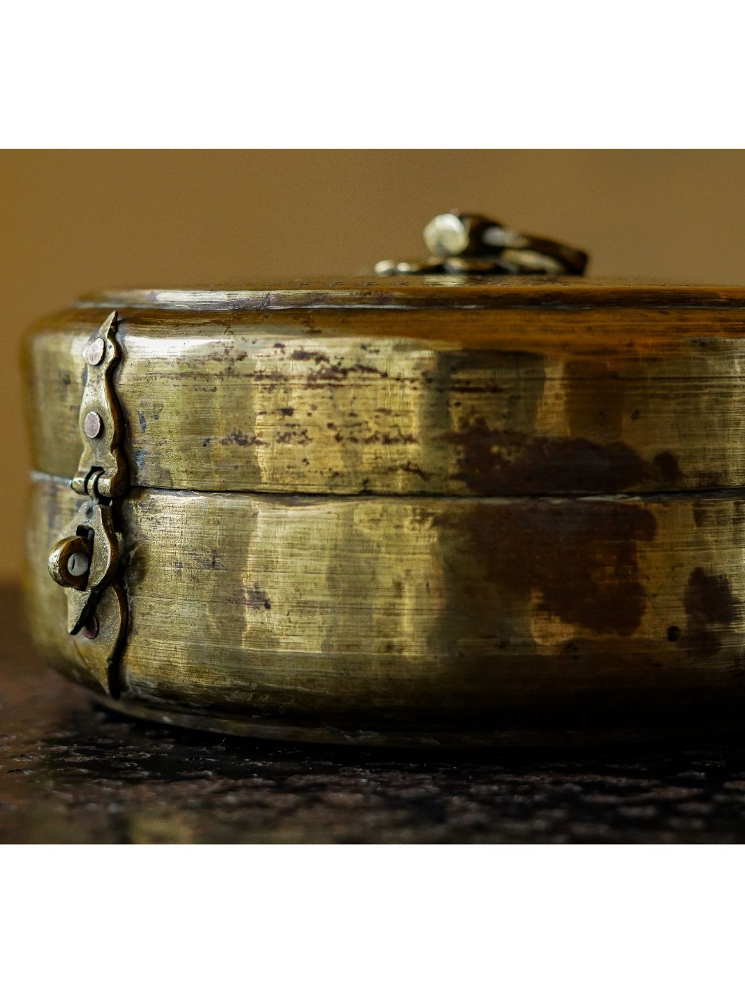 Artisans Rose Gold Brass Vintage Chappati Box