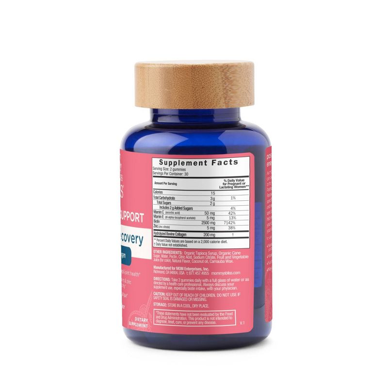 Mommy's Bliss Postnatal Support Energy + Recovery, Biotin + Collagen - 60ct