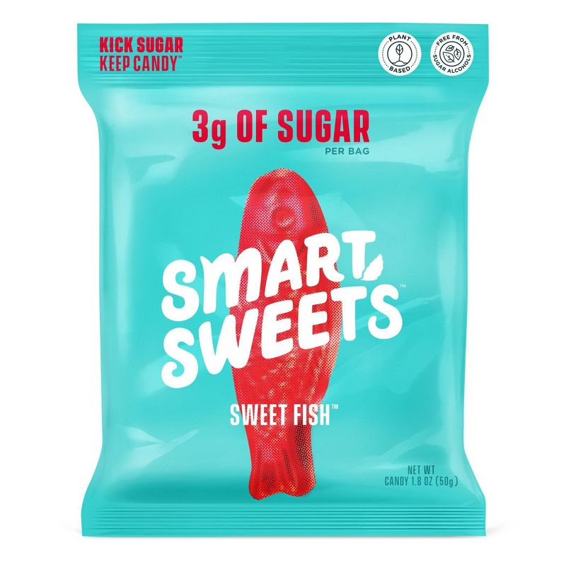Smart Sweets Peach Rings, Sweet Fish Chewy, Sour Blast Buddies Gummy Candy Bundle