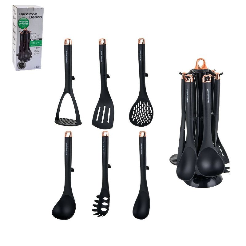 Hamilton Beach 6pc Nylon Utensil Set - Black