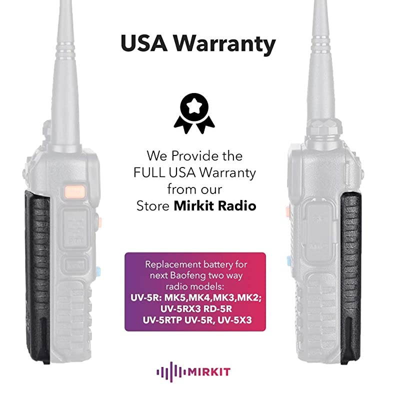 Baofeng Battery BL5 74V 1800 mAh Big Capacity Liion for DM5R UV5R UV5R Plus UV5RE BFF8HP UV5R V2+ Plus UV5RTP Series Two Way Radio by  Store