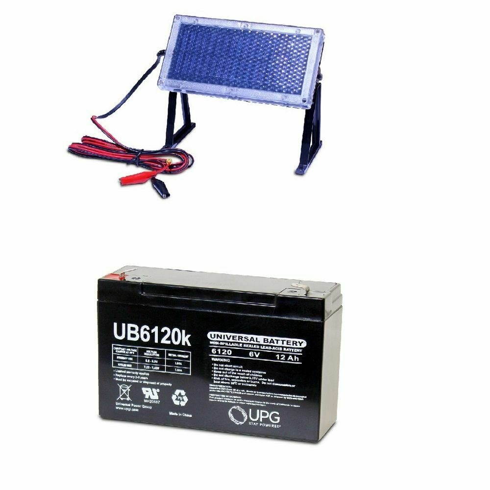 NEW UPG UB6120 6V 12AH Replacement for MK ES12-6 & 6V Solar Panel Charger