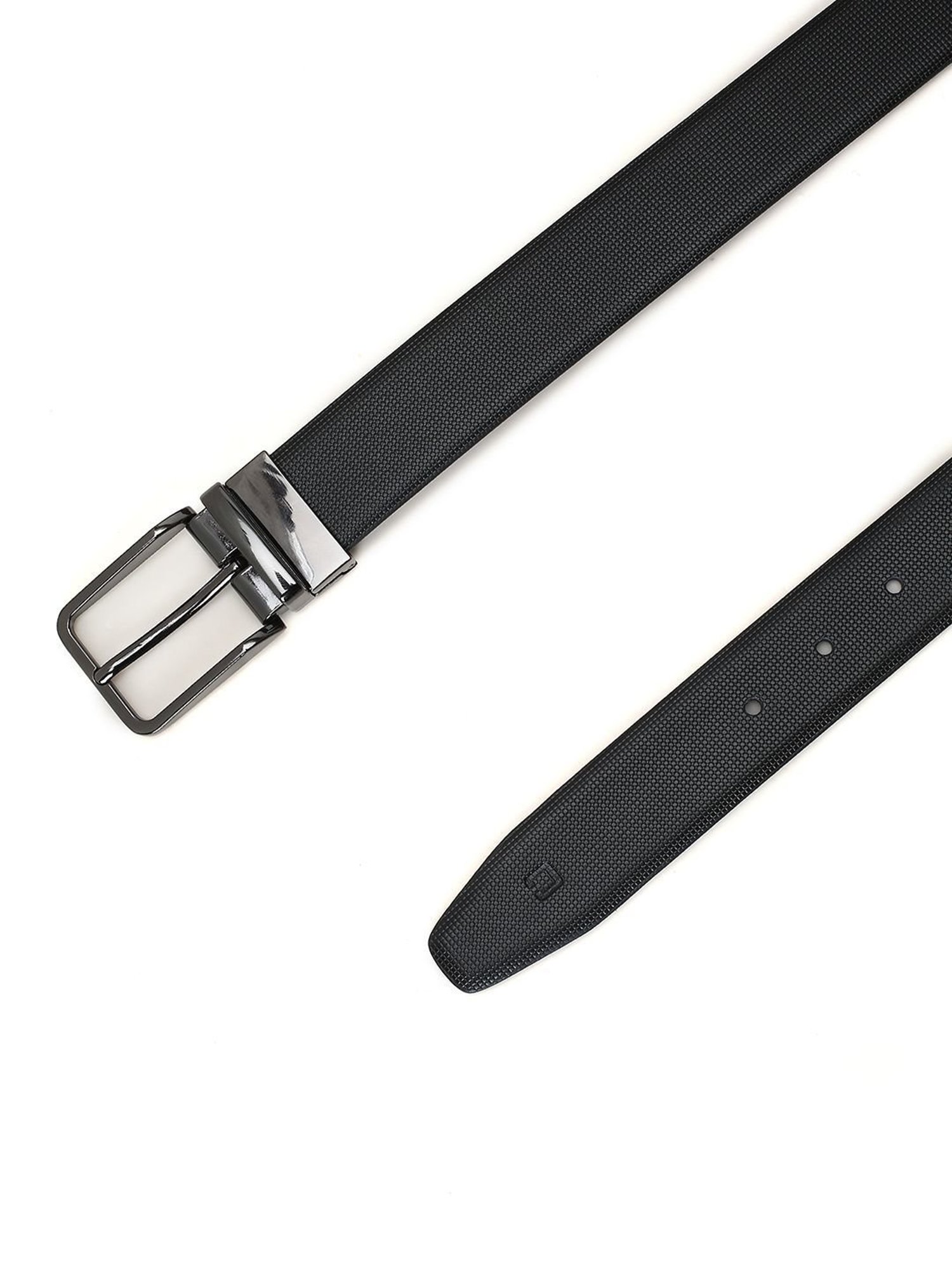 Crusset Black Leather Formal Belt for Men