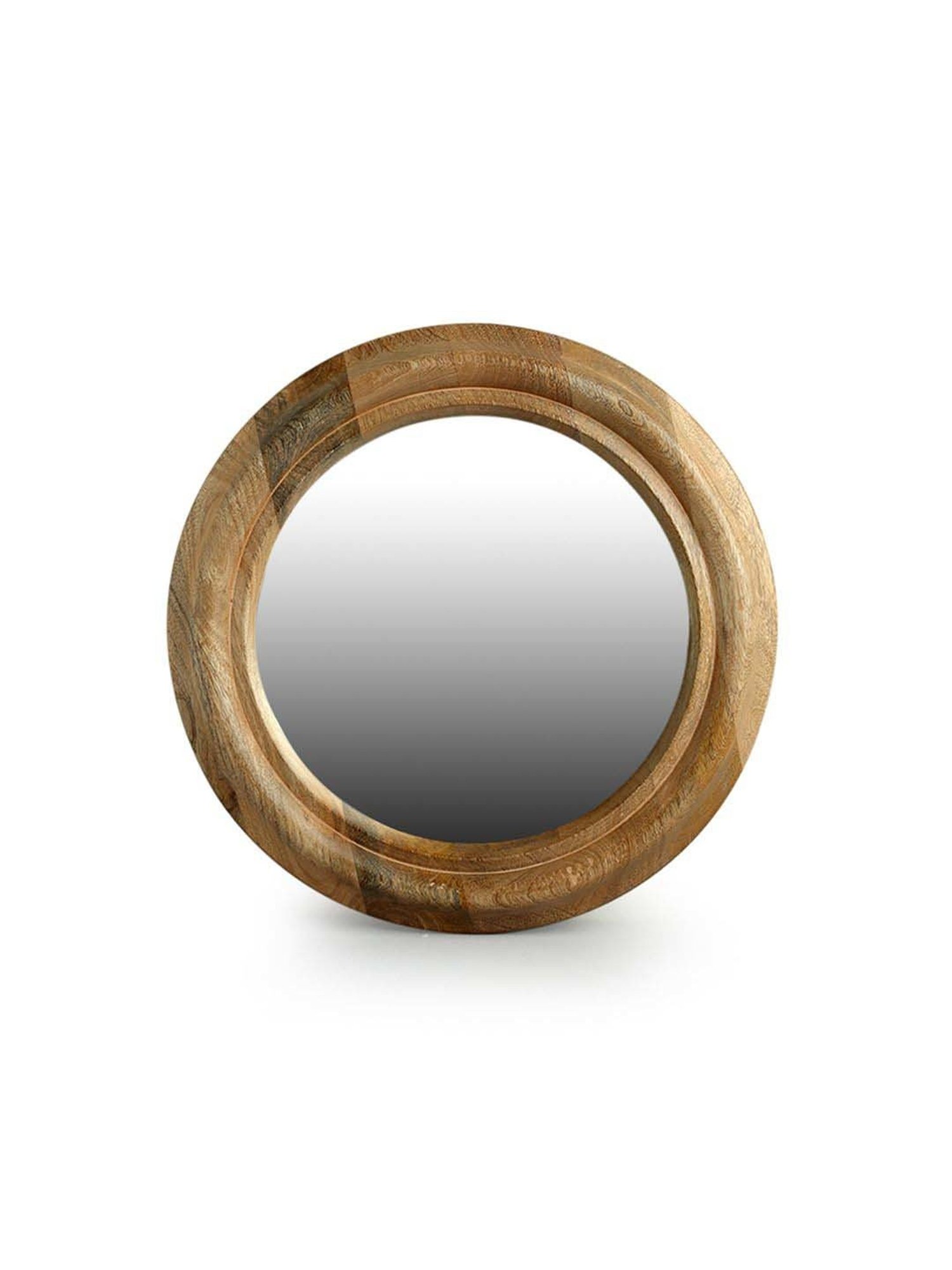 ExclusiveLane Brown Wood Rustic Rise Decorative Wall Mirror