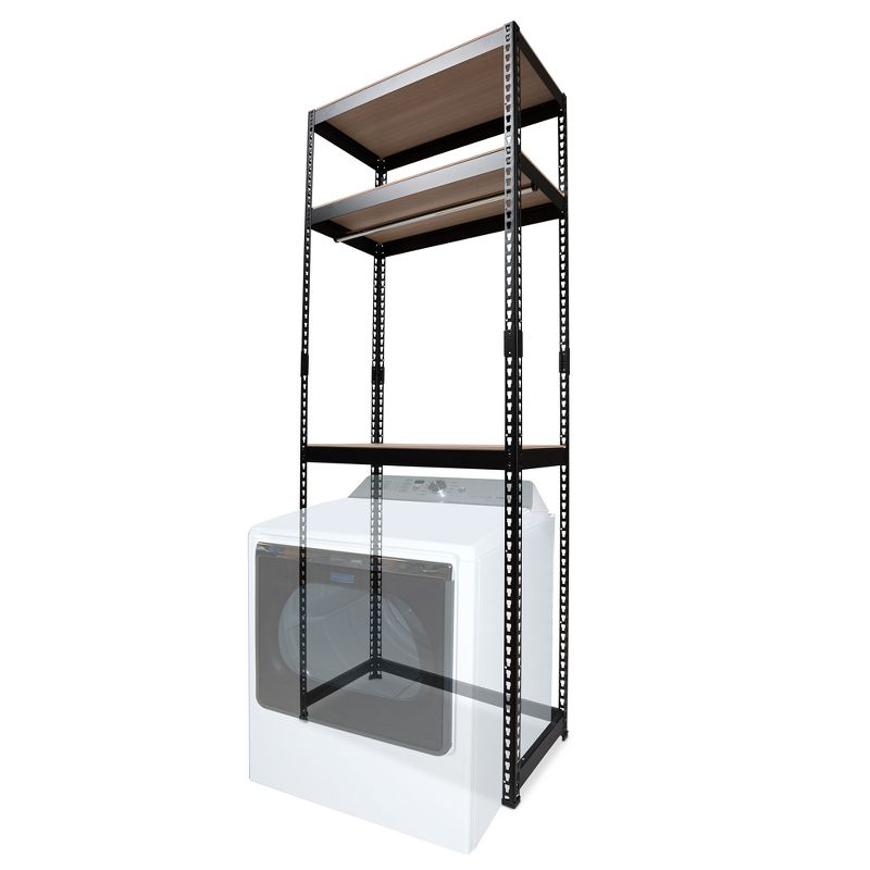 Gavin Metal 4 - Shelf Closet Storage Racking Organizer - Black - Baxton Studio