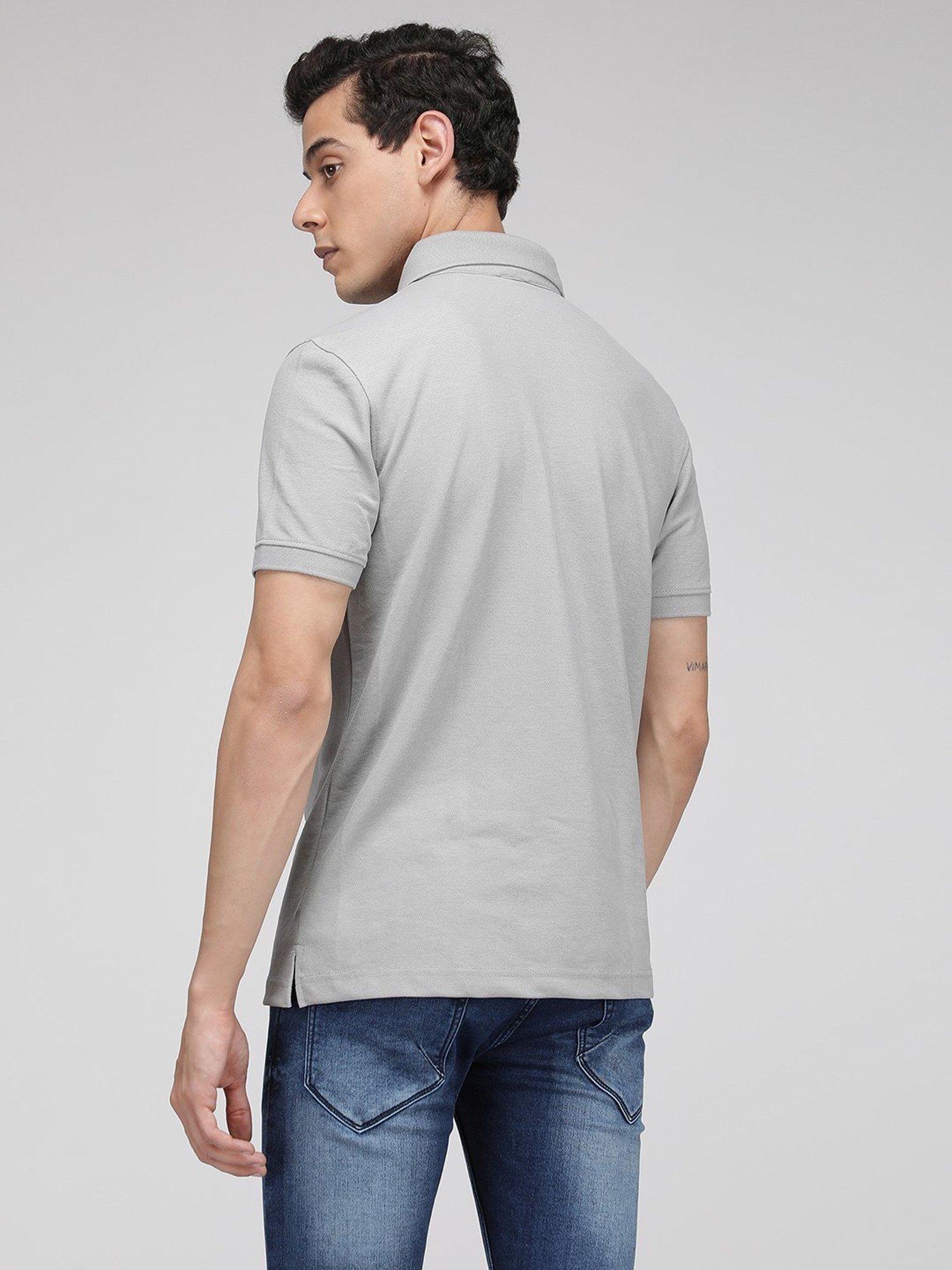 Sporto Grey Regular Fit Polo T-Shirt
