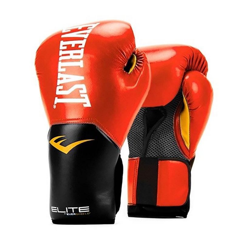 Everlast Pro Style Elite Exercise Workout Training Boxing Gloves for Sparring, Heavy Bag and Mitt Work, Size 12 Ounces, Red/Black