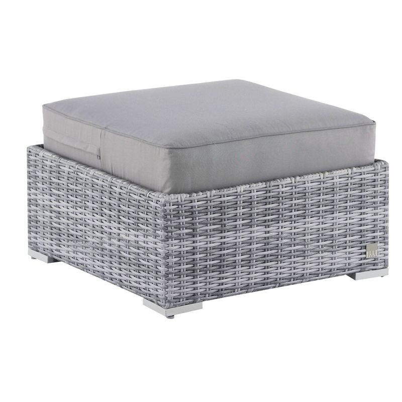 Newbury Premium Grade A Teak Wood Patio Ottoman White - Modway