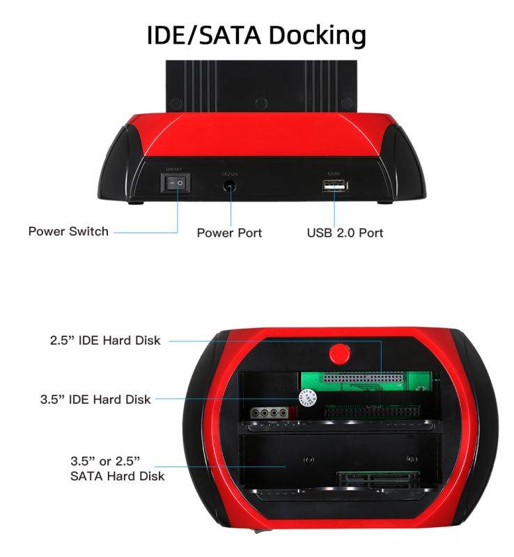 All in 1 Hdd Docking Station eSATA to USB 2.0/3.0 Adapter For 2.5/3.5 Hard Disk Drive Docking Station Hard Enclosure