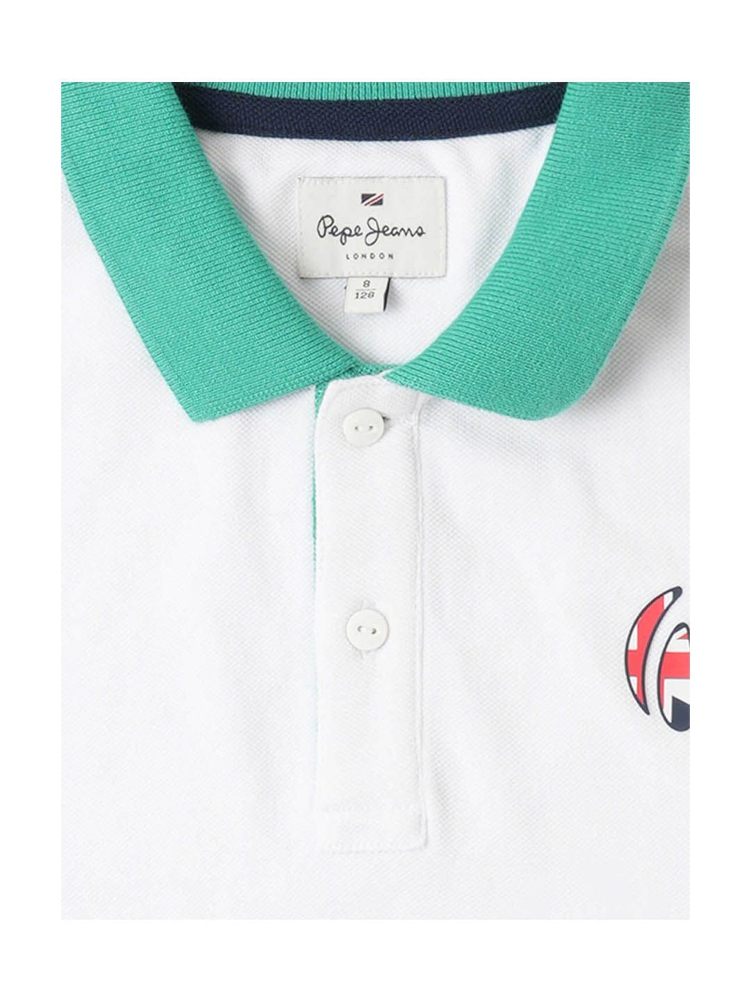 Pepe Jeans Kids White Solid Polo T-Shirt