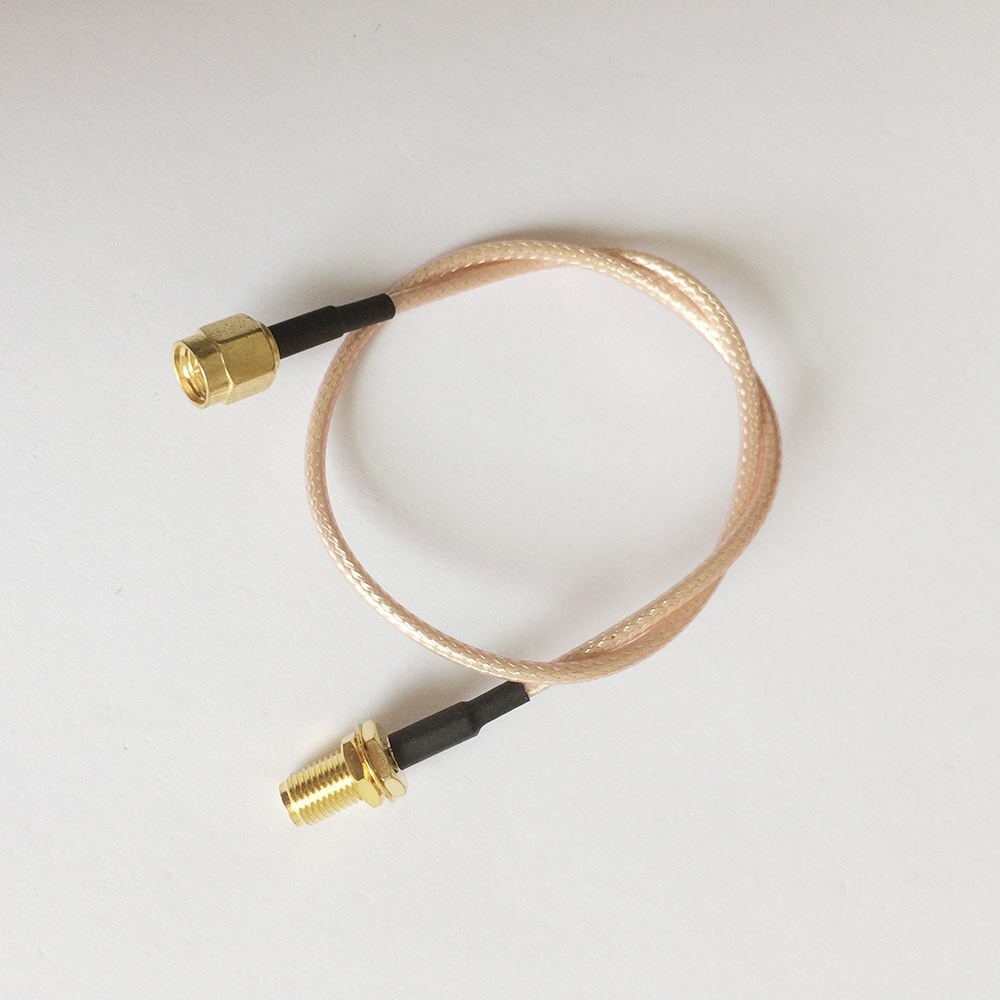 Coax Extension Cable  RP SMA Male to SMA Female - Antenna Lead Extender double shielded silver plated RG316D cable 15cm