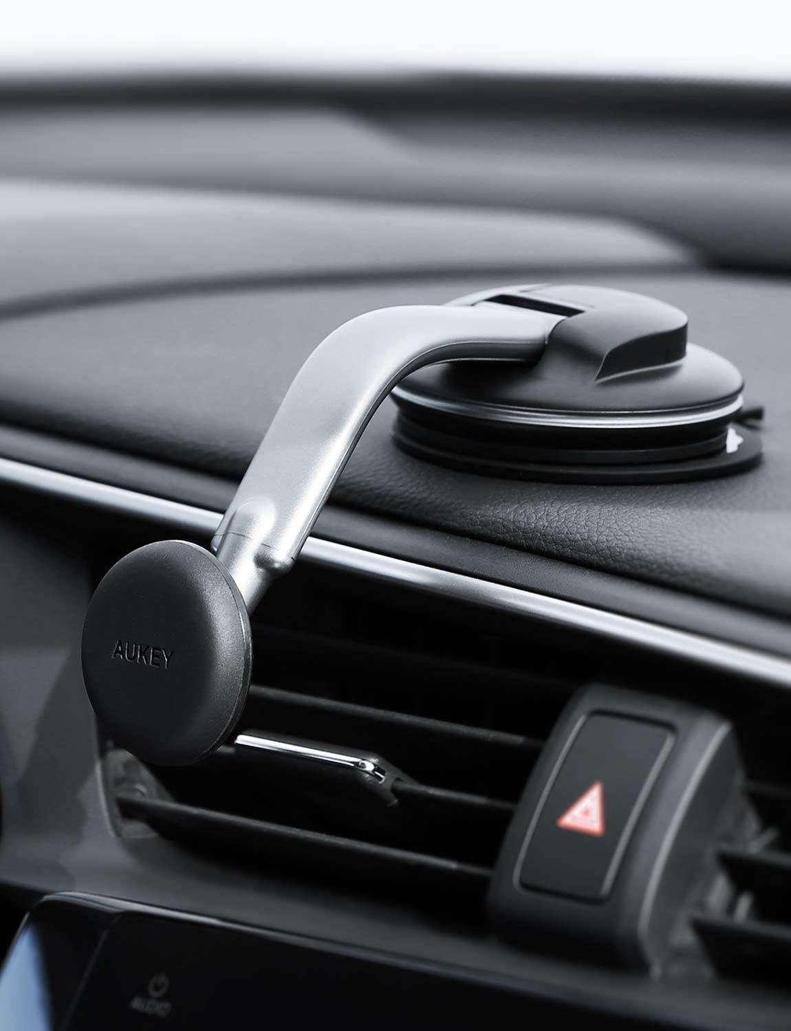 AUKEY Car Phone Mount 360 Degree Rotation Dashboard Magnetic Cell Phone Holder for Car Compatible with iPhone 11 Pro Max / 11 / XS Max/XS / 8/7, Samsung Galaxy S10+, Google Pixel 3 XL, and More