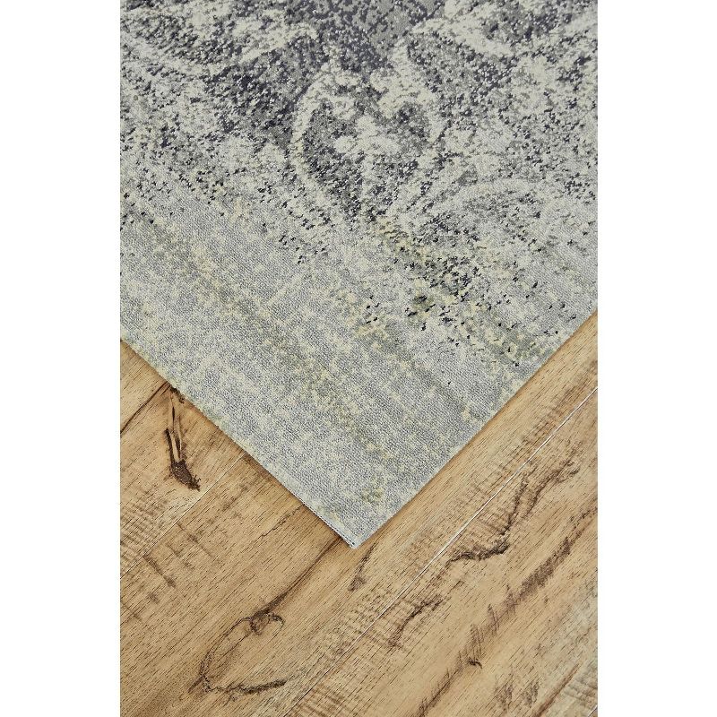 1'9"x2'10" Rectangle Loomed Lace Viscose Area Rug Gray - Feizy